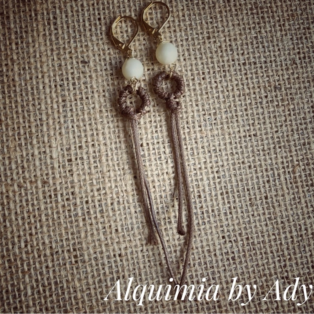 SHOULDER DUSTER Long Suede Tassel Earrings in Neutral Brown